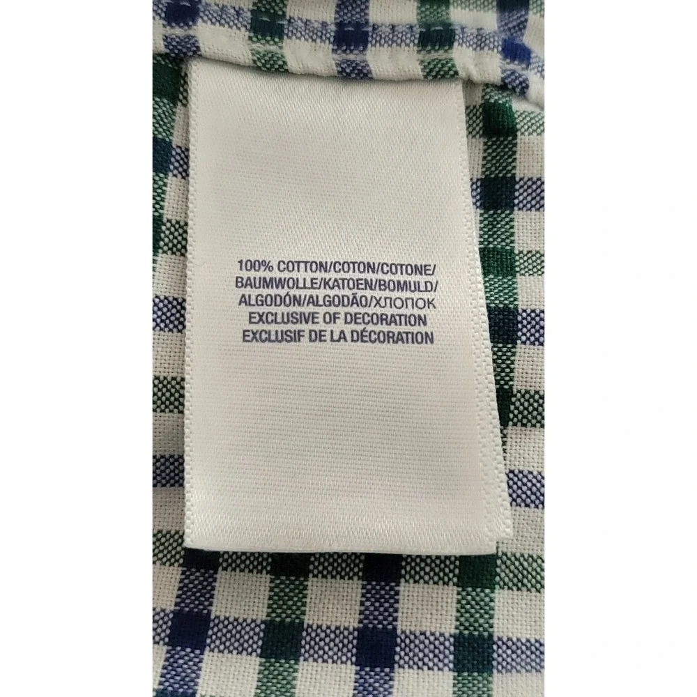 Ralph Lauren Boys Green Blue Check Long Sleeve‎ Shirt Size XL (18-20)
